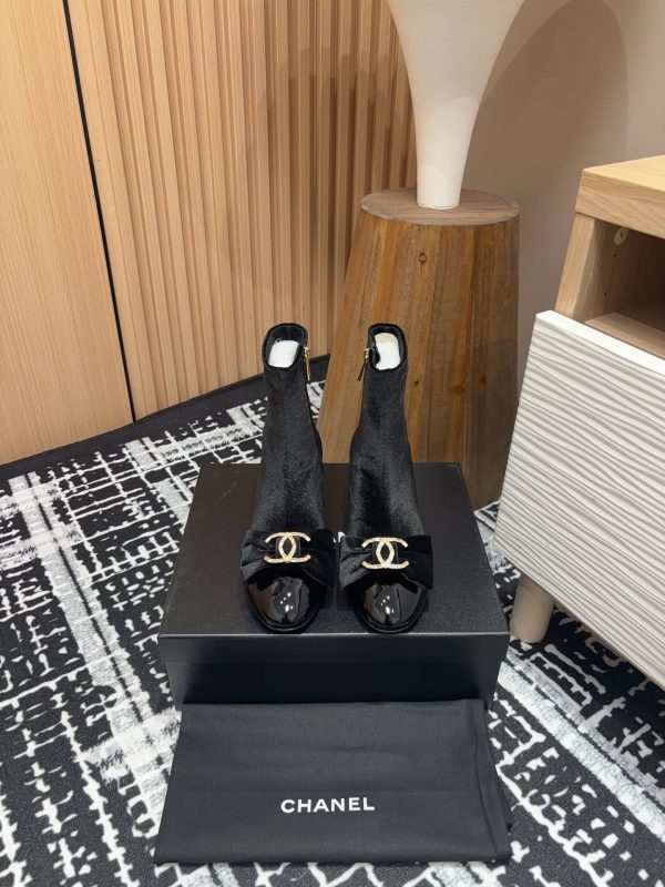 24Fw new Chanel bow double C diamond buckle short boots - Image 7