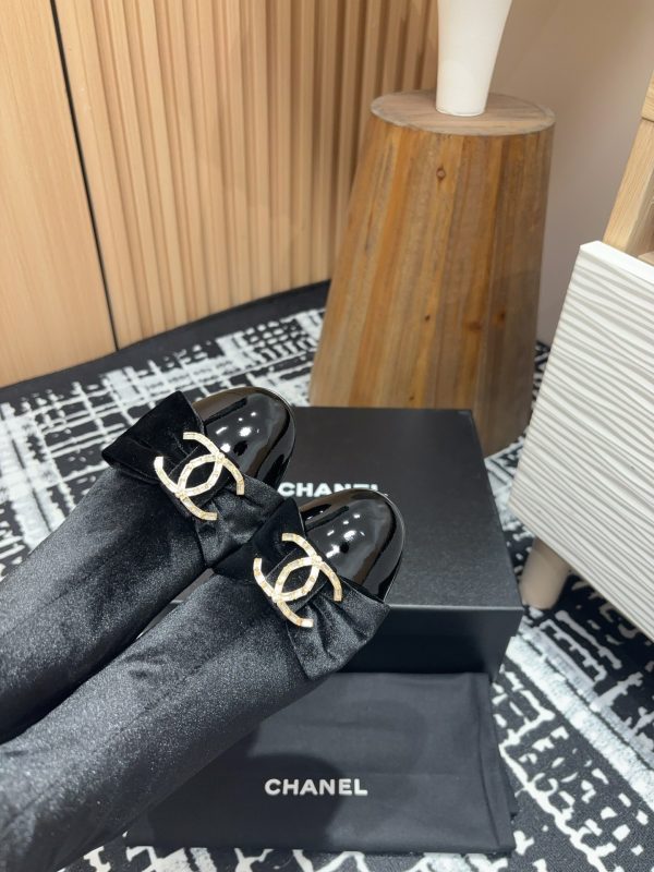 24Fw new Chanel bow double C diamond buckle short boots - Image 9